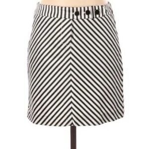 J. Crew Black and White Chevron Mini Skirt